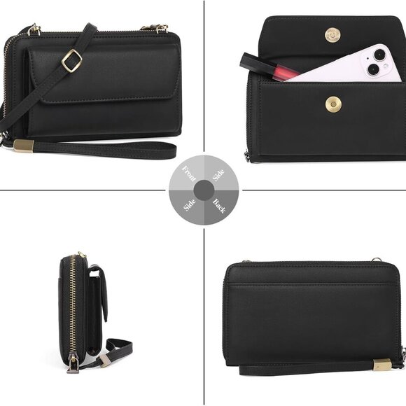 Small Leather Crossbody Cell Phone Bag for Women with RFID Blocking Slots - Picture 6 of 6